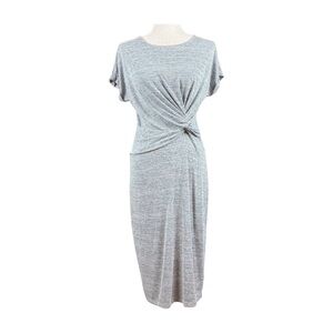 GAP LIGHT GRAY SHORT SLEEVE MIDI DRESS, SIZE S